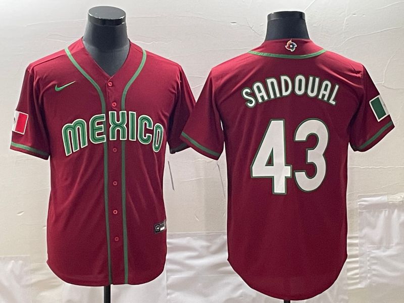 Men 2023 World Cub Mexico #43 Sandoual Red Nike MLB Jersey8->more jerseys->MLB Jersey